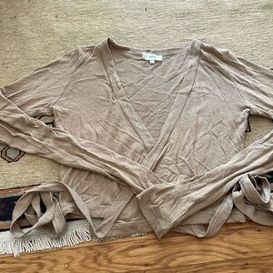 Ozma Raw Silk Long-sleeve Wrap Top